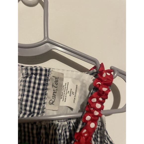 Rare Editions Too Baby Girls Ladybug Seersucker Checkered Dress size 2T Blue - Picture 3 of 4